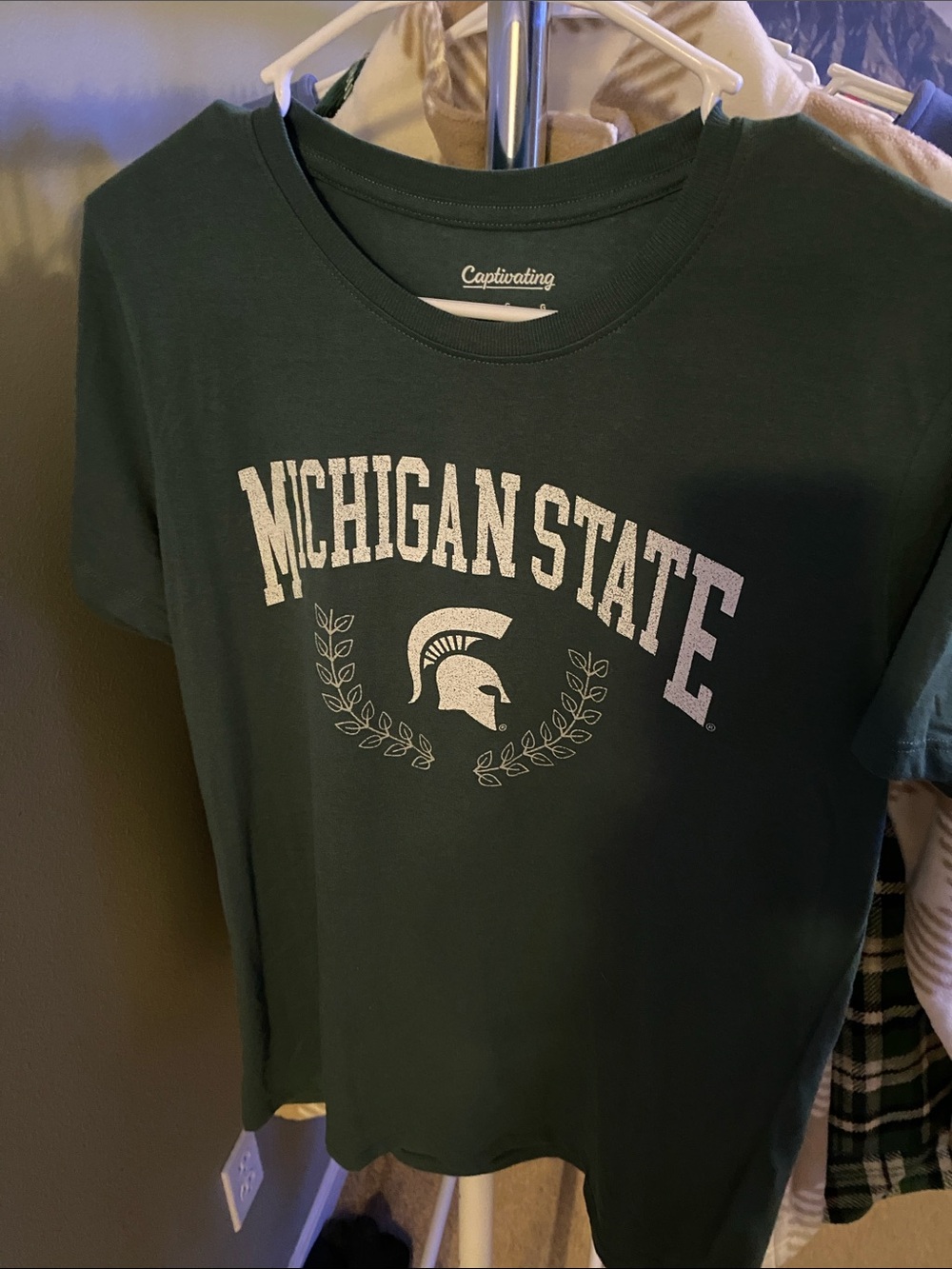 Michigan State Green Crewneck Tee